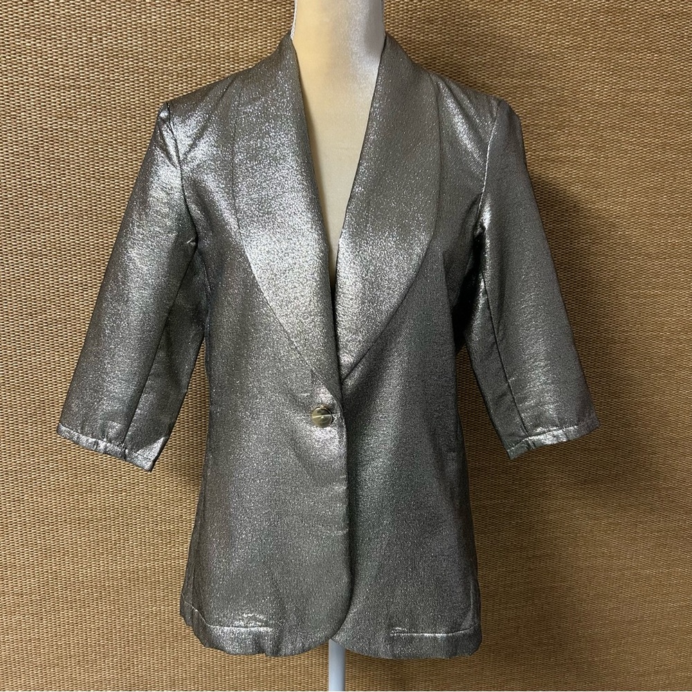 Show Me Your Mumu Blazer Jacket Women’s Medium Gold Metallic